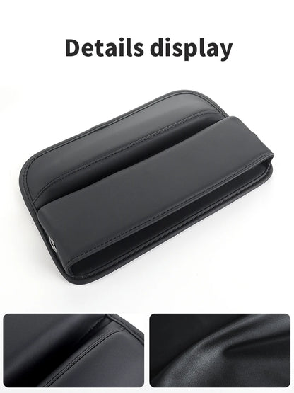 Leather Car Seat Gap Organizer – Multifunction Console Crevice Filler, Side Storage Box with Cup Holder, Car Interior Storage Pocket