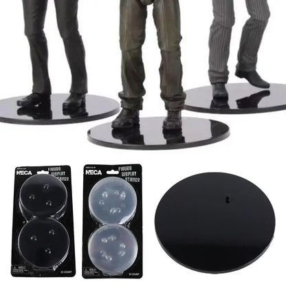 6-8" Neca Model Display Stands — Clear & Black Plastic Base for Action Figures & Toy Models