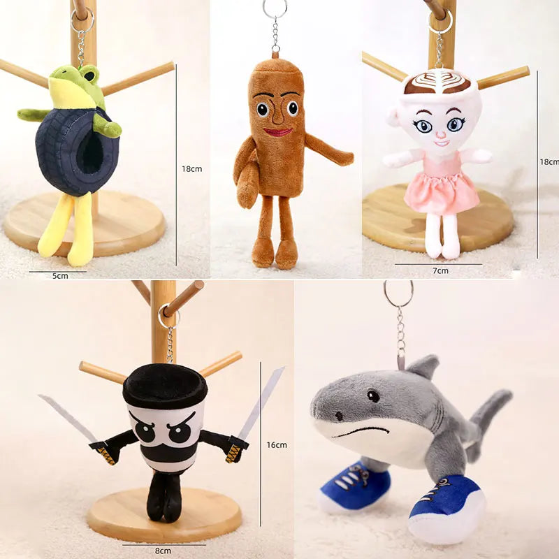 16-18cm Italian Brainrot Plush Keychain – Stuffed Doll Keyring Toy Gift