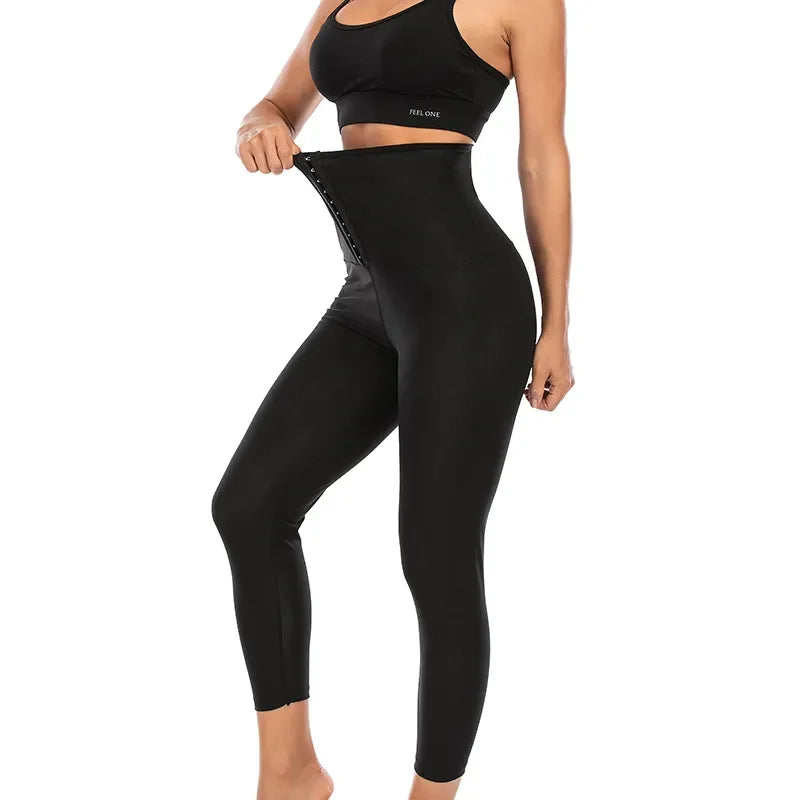 Sauna Shaper Pants - Full Body Shaper with Hot Sweat Effect Coating - Slimming Workout Gym Leggings for Fitness Sports