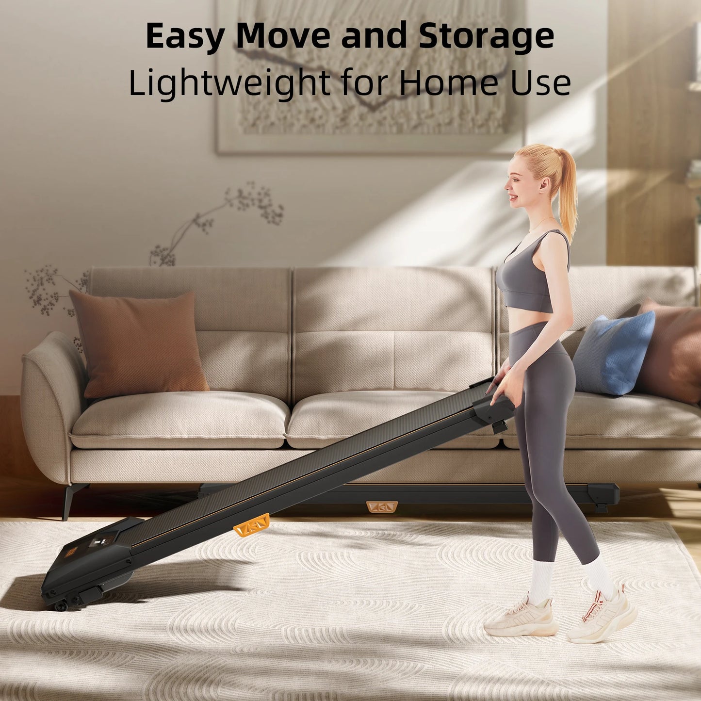 Under Desk Incline Walking Pad Treadmill – 2.5HP Compact Portable Treadmill for Home, 330lbs Capacity
