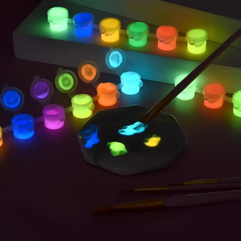 6 Colors Fluorescent Pigment Set - Glow-in-the-Dark Luminous Paint for Epoxy Resin & Acrylic DIY Festival Party Supplies