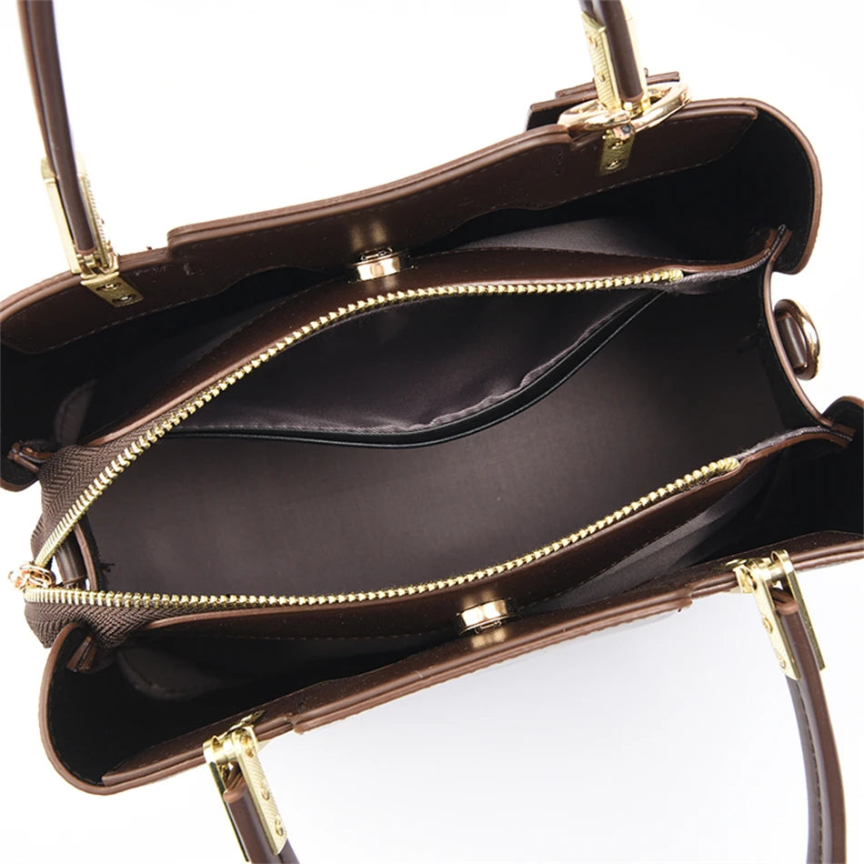Luxury Women’s Leather Handbag – Large Capacity Shoulder & Crossbody Designer Bag