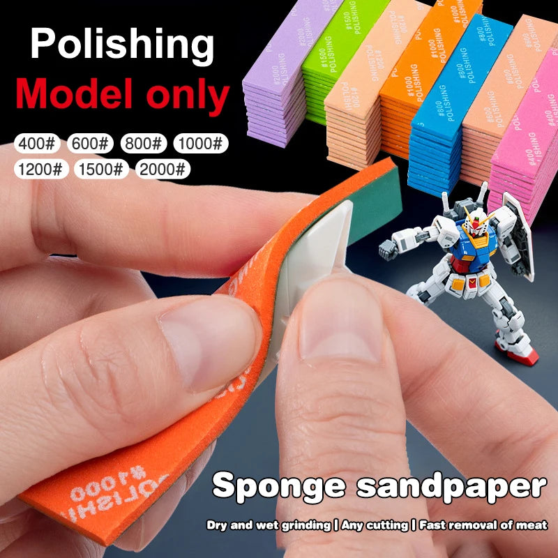9PCS Model Building Sanding Stick Set MS-E400–1200 – Semi-Rigid Polishing Tools for Plastic Hobby Models