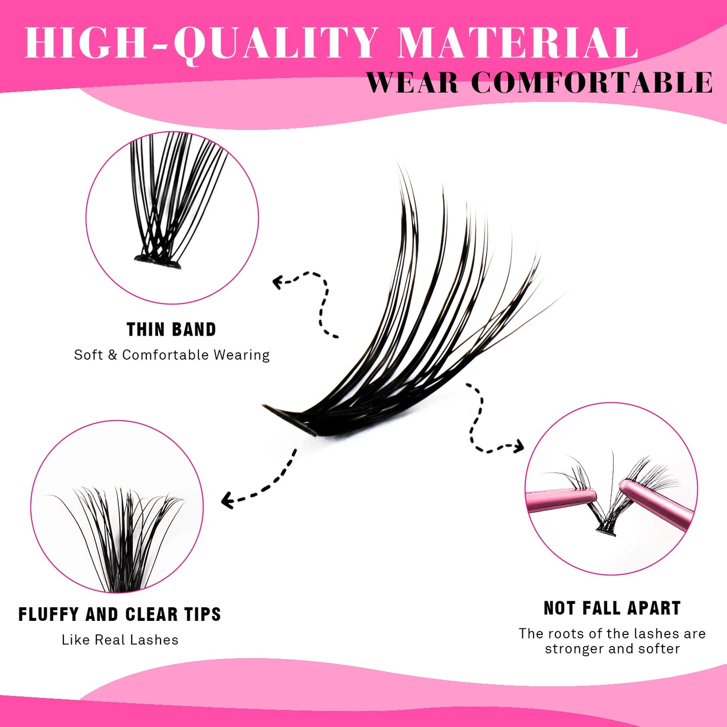 TDANCE 280PCS DIY Lash Extension Kit – Mix Clusters (30D/40D) with Bond, Seal & Remover for At-Home Application