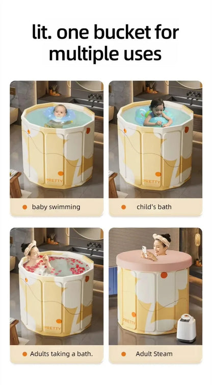 Foldable Portable Bath Tub – Thickened Full-Body Bathtub for Children & Adults, Long-Term Temperature Lock