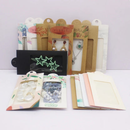 50PCS Marble Pattern Jewelry Display Boxes – DIY Window Gift Boxes with Hanger for Wedding & Thank You Gifts
