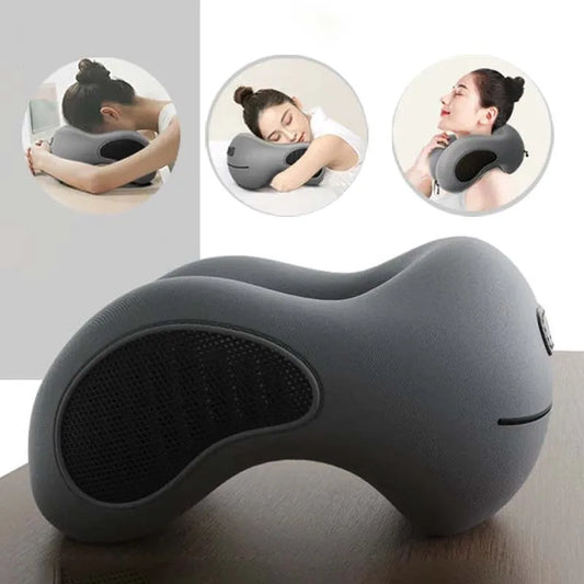 Multifunction U-Shaped Neck Pillow – Soft Slow Rebound Travel Pillow for Sleeping, Cervical Support & Massage