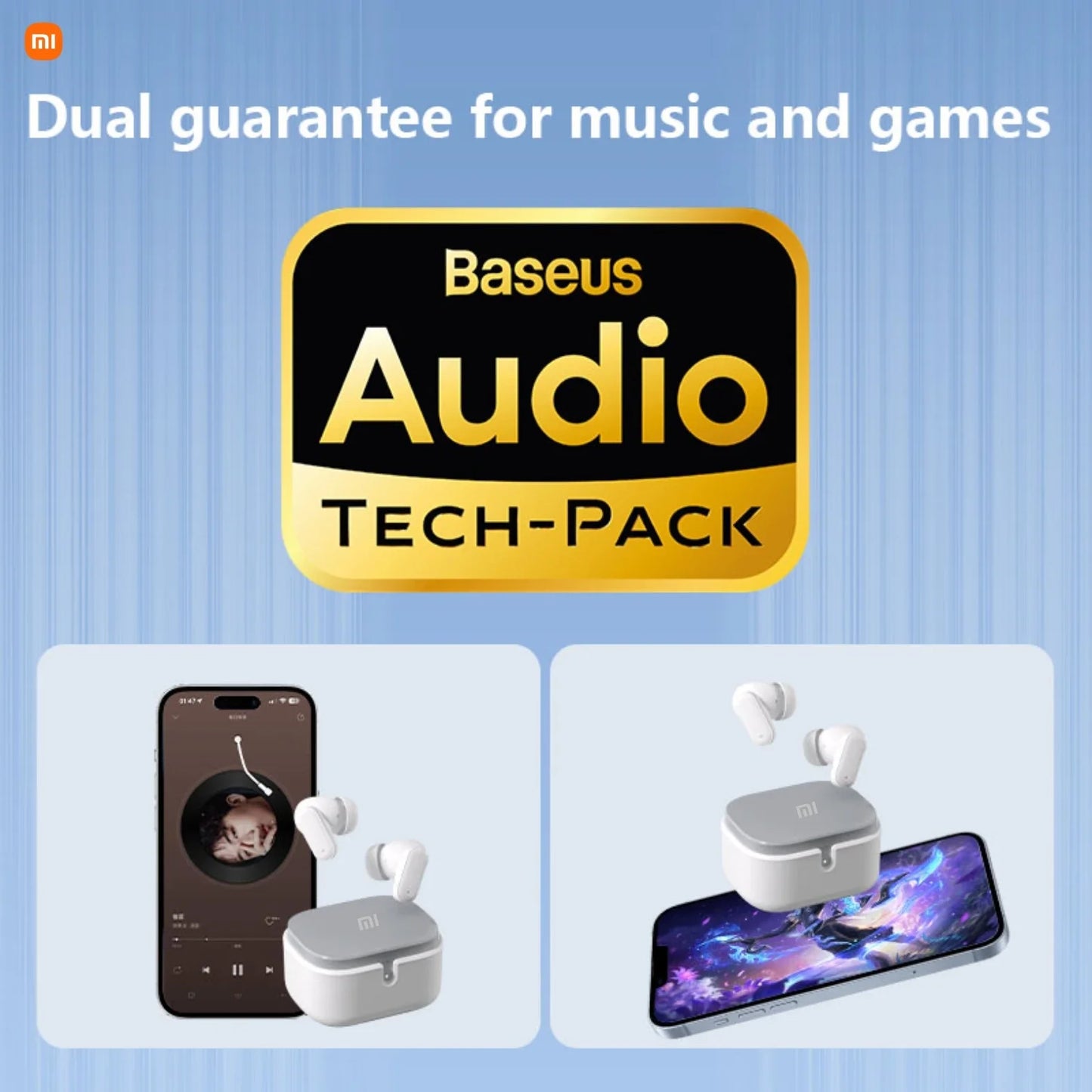 Xiaomi Wireless Bluetooth Earphones – In-Ear Noise-Reducing, Waterproof Sports Headphones for Android, iOS & PC with Long Battery Life