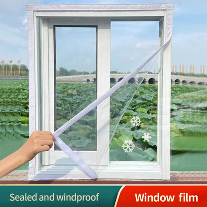Winter Insulated Window Curtains – Thick Transparent Plastic, Windproof & Cold-Proof Sealing Screens