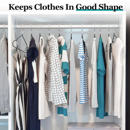 10PCS Metal Non-Slip Clothes Hangers – Durable Space-Saving Wardrobe Organizer for Bedroom & Home