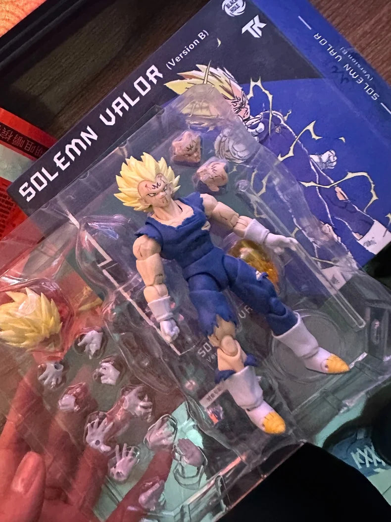 Majin Vegeta Super Saiyan Action Figure - Full Power Battle Damage Anime Collectible Model Toy