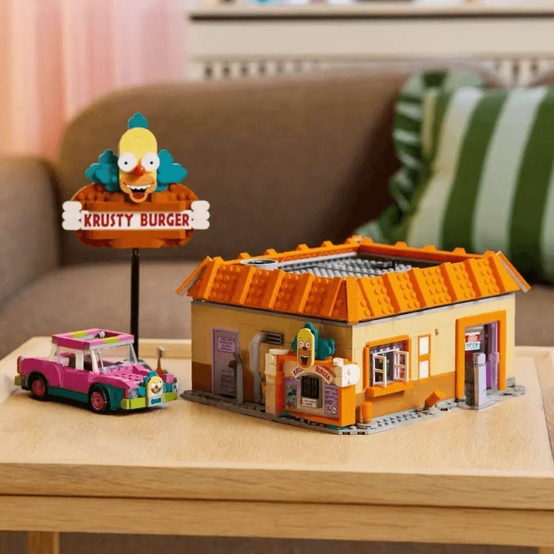 2025 Krusty Burger Restaurant Building Blocks Set – Creative Educational Brick Toy for Kids Gifts