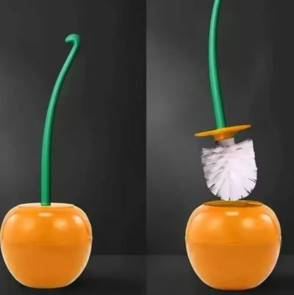 Cherry Shape Toilet Brush Set - Creative Lavatory Cleaning Brush with Decorative Holder for Bathroom