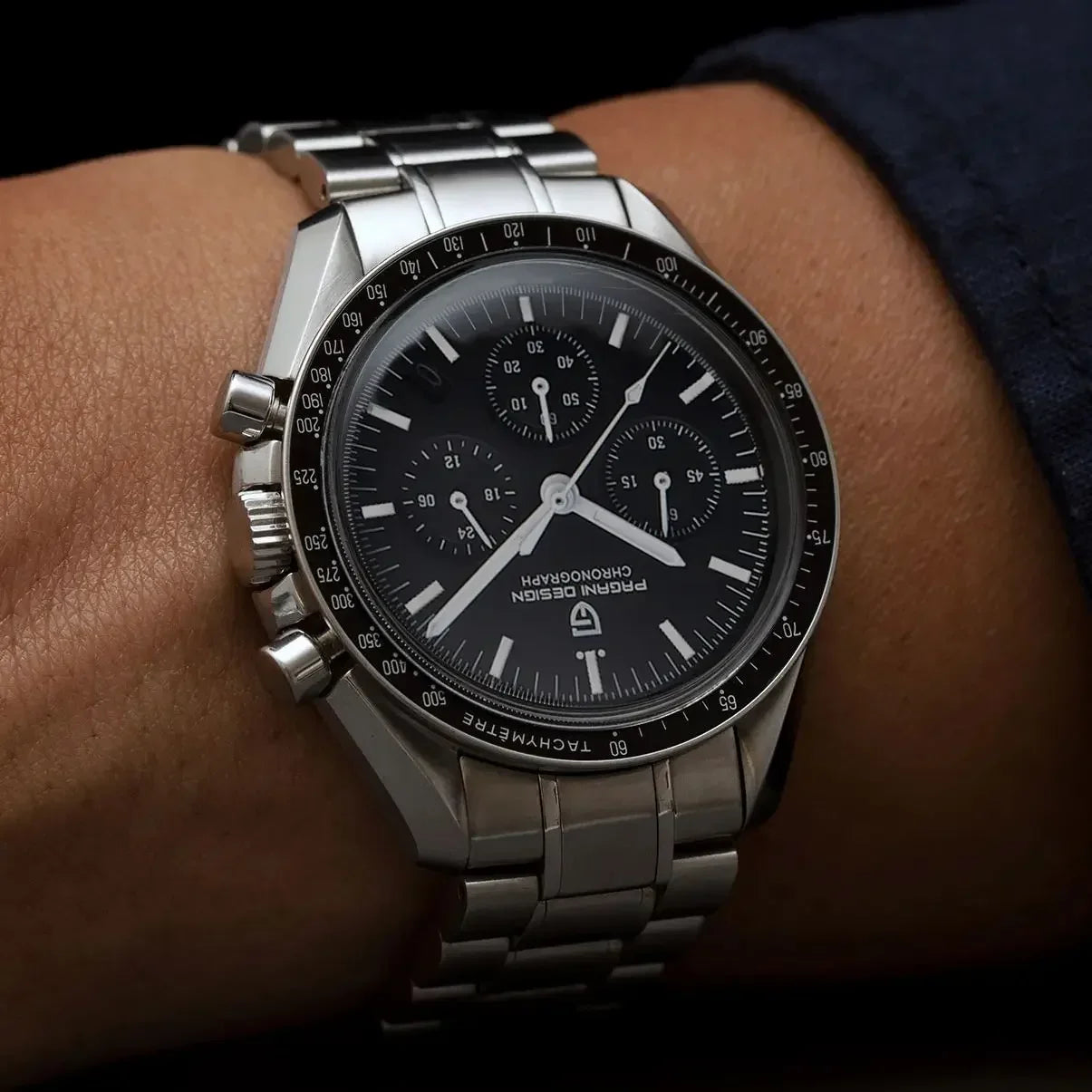PAGANI DESIGN 2026 Men’s Luxury Quartz Chronograph Watch – AR Sapphire Crystal, Auto Date Speed Wristwatch