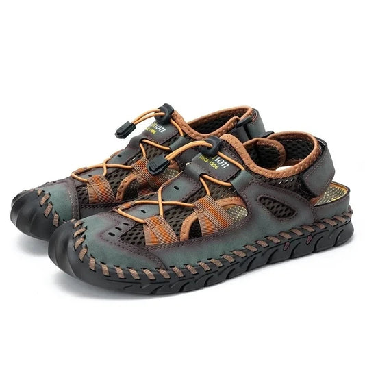 Men's Summer Mesh Sandals - Lightweight Outdoor Roman Clogs & Casual Beach Slippers