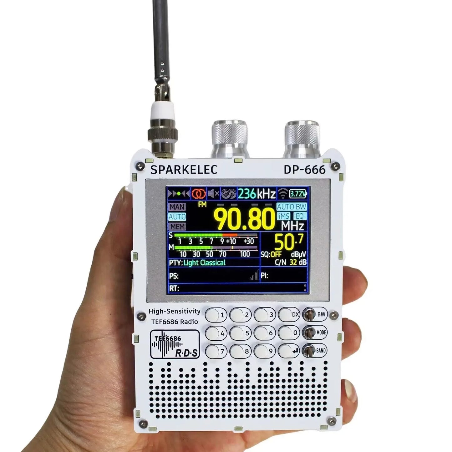 DP-666 TEF6686 High-Sensitivity Full Band Radio — FM/AM/LW/MW/SW Shortwave with ESP32 & 2.8" IPS LCD