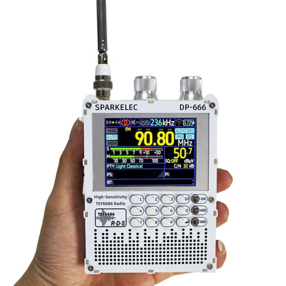 DP-666 TEF6686 Digital Radio - Full-Band FM AM LW MW SW Receiver with ESP32, RDS & 2.8-Inch IPS LCD