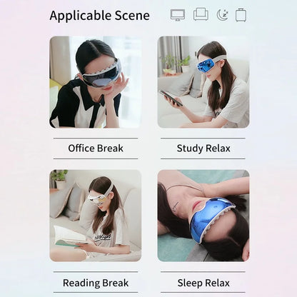 Eye Massager with Acupoint Vibration & Hot Compress | Bluetooth Music Eye Care Device