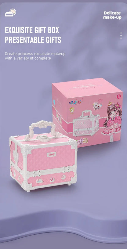 49 Piece Kids Makeup Kit for Little Girls – Washable Real Princess Makeup Set with Cosmetic Case, Birthday Gift Play Set