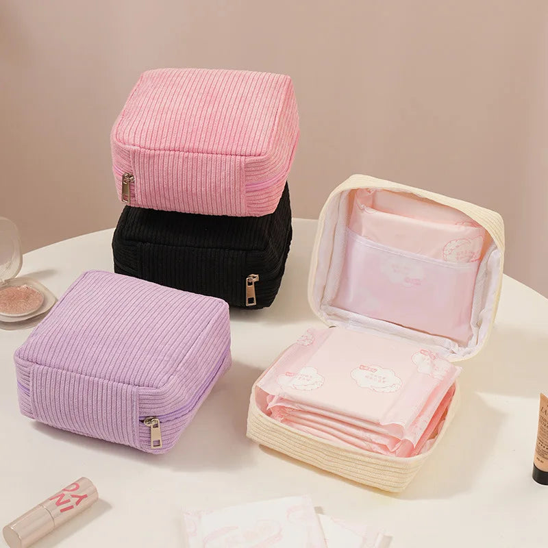 Sanitary Napkin Organizer Bag - Portable Multifunctional Travel Pouch for Makeup, Lipstick & Small Accessories