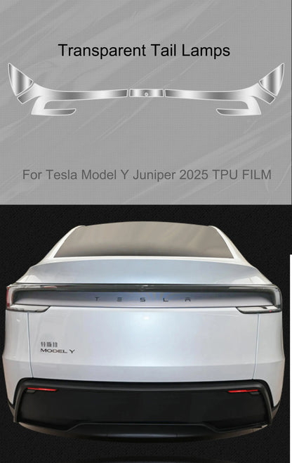 Tesla Model Y 2025 TPU Blackened Headlight & Taillight Protective Film – Juniper Color Changing Film