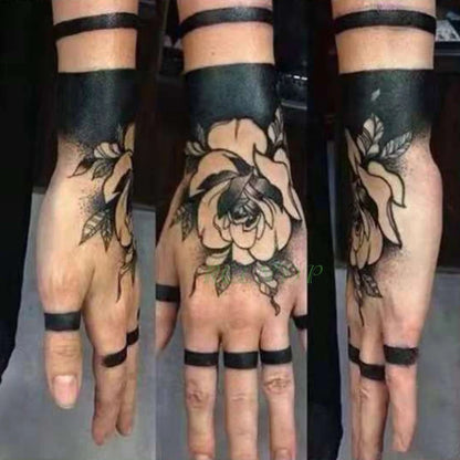 Waterproof Temporary Rose Flower Tattoo Stickers – Fake Flash Body Art for Men & Women Hands and Body