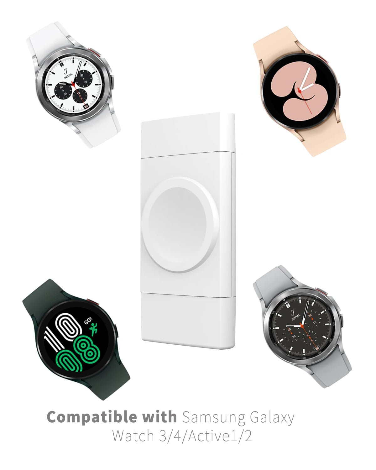 2-in-1 Dual Interface Wireless Charger — Fast Charging Station for Apple Watch 8/7/6/5/SE & Samsung Galaxy Watch 5/4/3/2