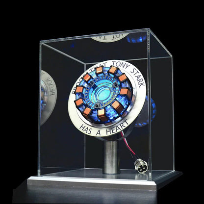 Avenger Iron Man MK1 Arc Reactor – Tony Stark Heart of Mark Figure with LED Light, 1:1 Cosplay Toy Chest Lamp for Kids Gift