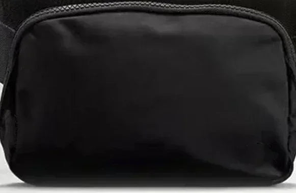 Unisex Fitness Running Waist Bag – Fashionable Sports Bag with Metal Logo, Yoga & Mobile Holder