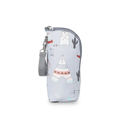 Baby Bottle Bag & Warmer – Aluminum Insulated Stroller Hanging Bag for Baby Feeding, Cups & Drinks Storage