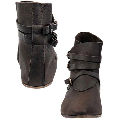 Retro Viking Pirate Leather Boots - Medieval Pointed Knight Cosplay Shoes for Men