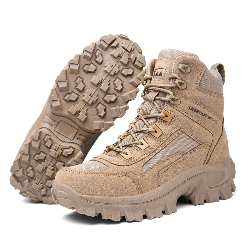 Men's Tactical Hiking Boots - Shock-Absorbing Non-Slip Desert Boots for Winter Outdoor Camping & Trekking