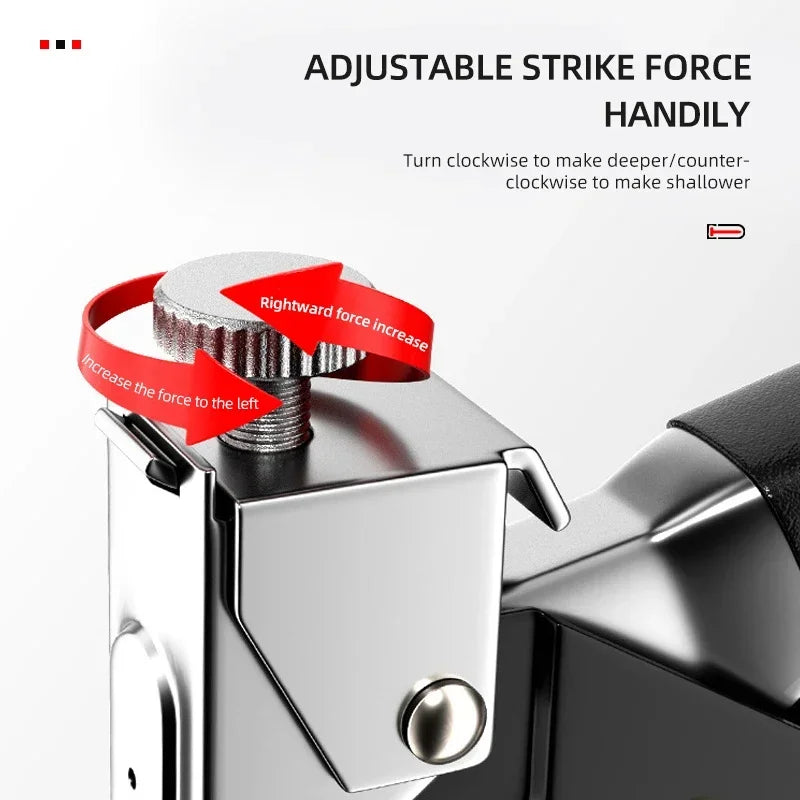 Manual Light-Duty Nailing Gun – Home & Woodworking Staple Gun for Carpentry, U/T/N Type Direct Nail Tool for DIY Projects