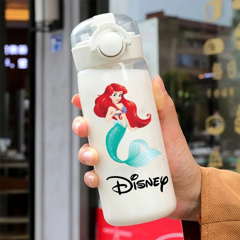 600/400ML Mermaid Princess Water Cup – Portable Transparent Plastic Sport Bottle for Kids