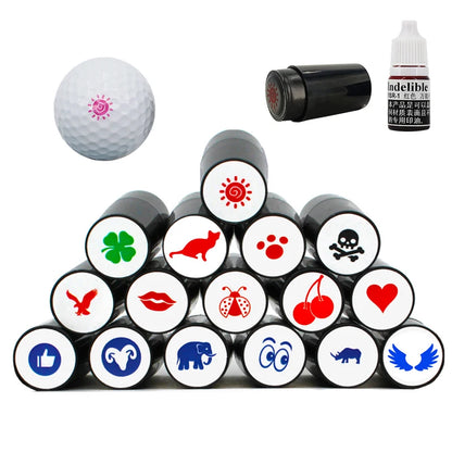 Golf Ball Stamper – Quick-Dry Durable Marker with Various Patterns, Plastic Golf Accessory