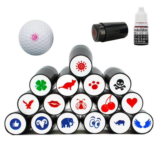 Golf Ball Stamper – Quick-Dry Durable Marker with Various Patterns, Plastic Golf Accessory