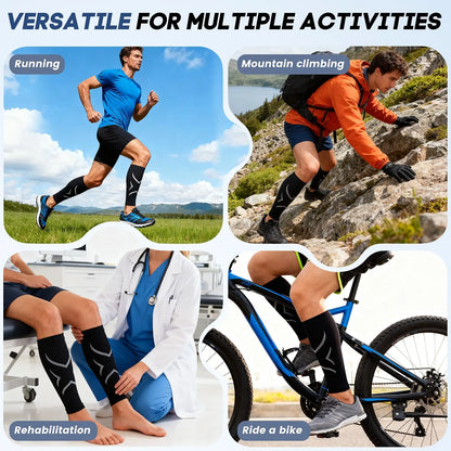Calf Compression Sleeves - Running, Cycling, Marathon & Gym Fitness Support for Men and Women