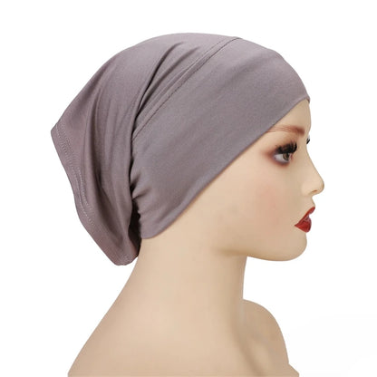 Cotton Modal Inner Hijab Undercap – Soft Stretch Muslim Turban, Islamic Underscarf Bonnet & Tube Cap for Women