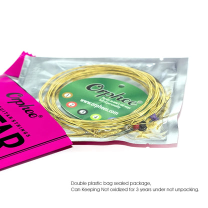 Orphee Acoustic Guitar Strings – 6Pcs/Set, Hexagonal Core, Full Bright Tone, TX620/TX630/TX640, Folk Guitar Accessories