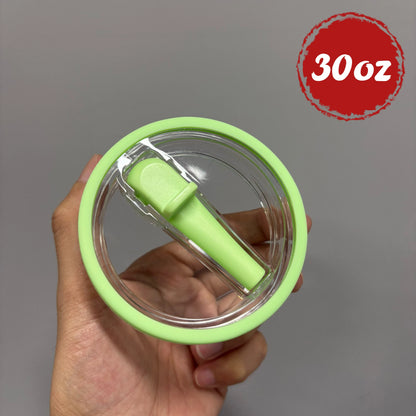 30oz/40oz Tumbler Flip Straw Lid Replacement – Spill-Proof Reusable Cover for Quencher Cups
