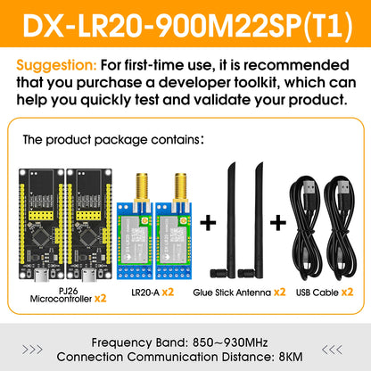 LLCC68 LoRa Wireless Module - DX-LR20 22dBm Long-Range SMD RF Module for 433/475/868/915MHz Frequencies