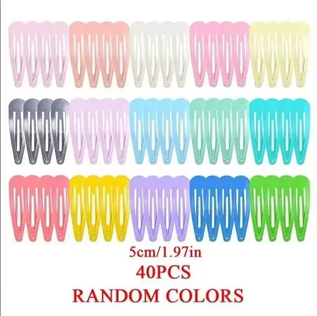40PCS Girls Candy Color Drip Hair Clips – Korean Princess Barrettes & Hairpins, Kids Hair Accessories