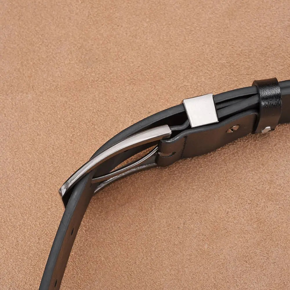 2024 Men’s Genuine Leather Belt – High-Quality Cowskin Casual & Business Buckle Waistband