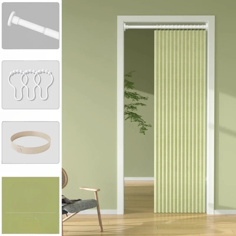 Pleated Accordion Folding Door Curtain – Privacy Panel for Bedroom, Wardrobe, Shoe Rack & Room Partition