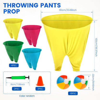 Adult Granny Pants Yard Game Set - Giant Outdoor Family Reunion Tossing Game with Marker Cones & Fun Activities