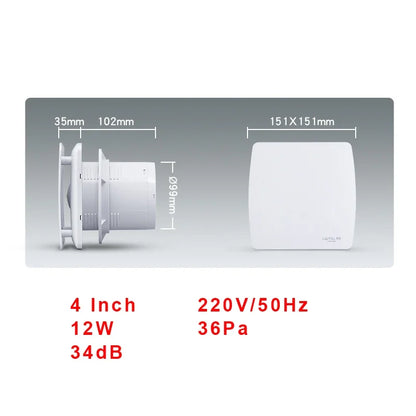 4/6 Inch High-Speed Exhaust Fan – Hanging Wall & Window Ventilator for Toilet, Kitchen, Bathroom