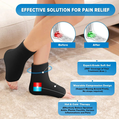 Reusable Gel Ice Pack for Feet — Hot & Cold Therapy for Achilles Tendonitis, Plantar Fasciitis & Swelling