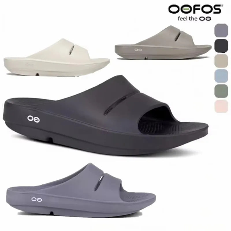 OOFOS New Sandals – Lightweight Recovery Slippers for Men & Women, Soft Bottom Indoor Slides & Beach Shoes