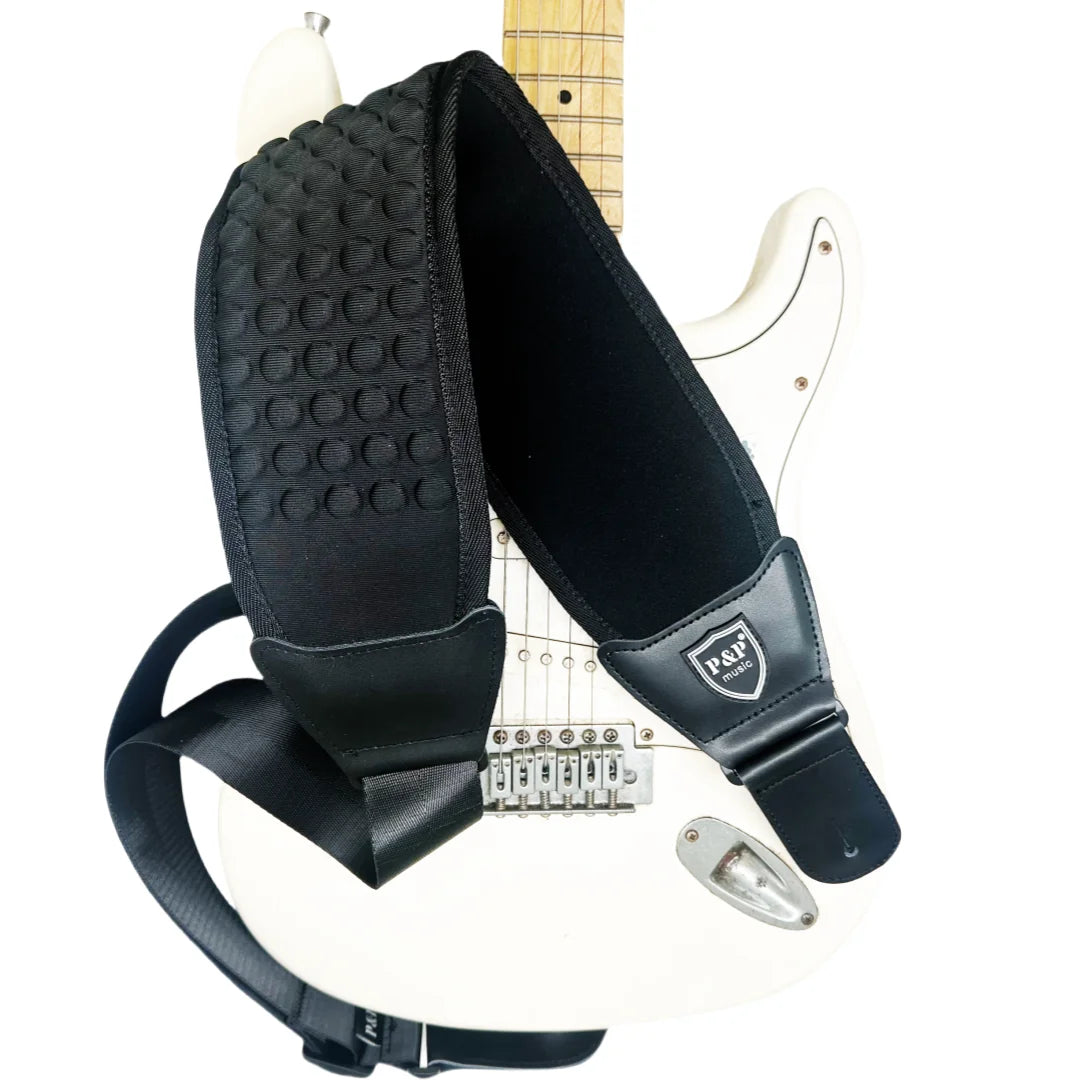 P&P 3D Sponge Guitar Strap – Breathable, Comfortable & Adjustable Padded Strap for Acoustic, Electric Guitars & Bass